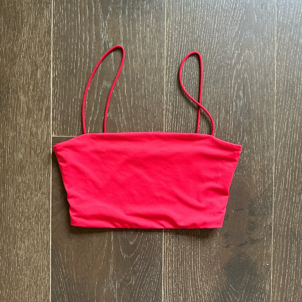 red crop top cami, size XS